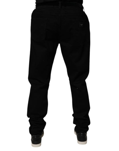 Dolce &amp; Gabbana – Schwarze Slim-Fit-Jeans aus Baumwollstretch