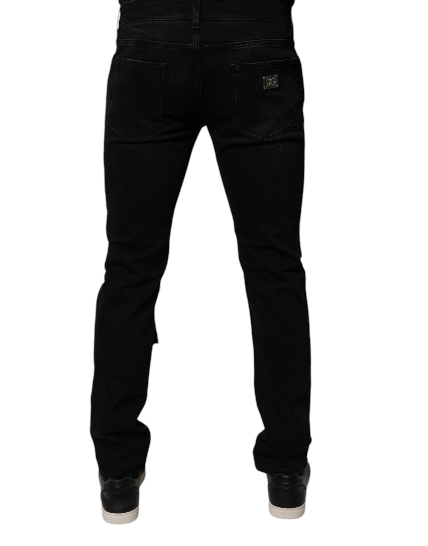 Dolce &amp; Gabbana Schwarze Skinny-Jeans aus zerrissener Baumwolle für Herren
