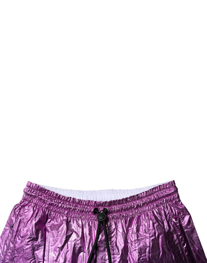 Dolce &amp; Gabbana – Zweifarbige Bermudashorts in Metallic-Pink und Lila