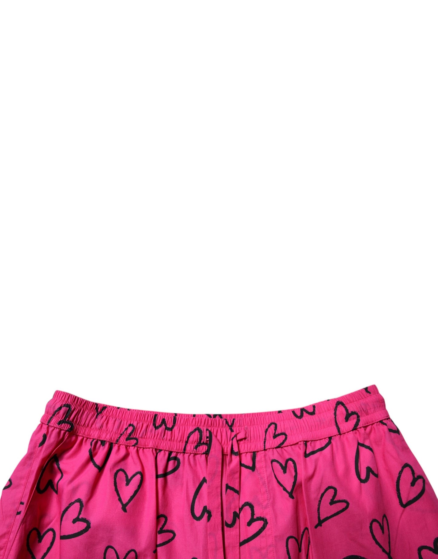 Dolce &amp; Gabbana – Rosa Bermudashorts aus Baumwolle mit Herz-Print
