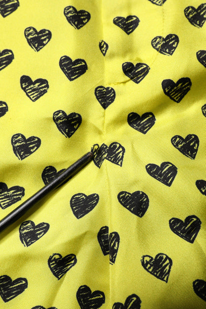 Dolce &amp; Gabbana – Grüne Bermudashorts aus Seide mit Herz-Print