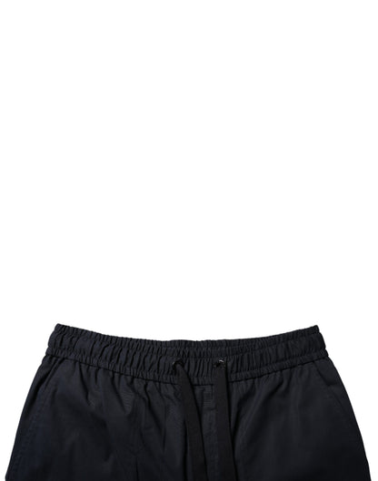Dolce &amp; Gabbana Schwarze Baumwoll-Sweatshorts Herren-Bermudashorts