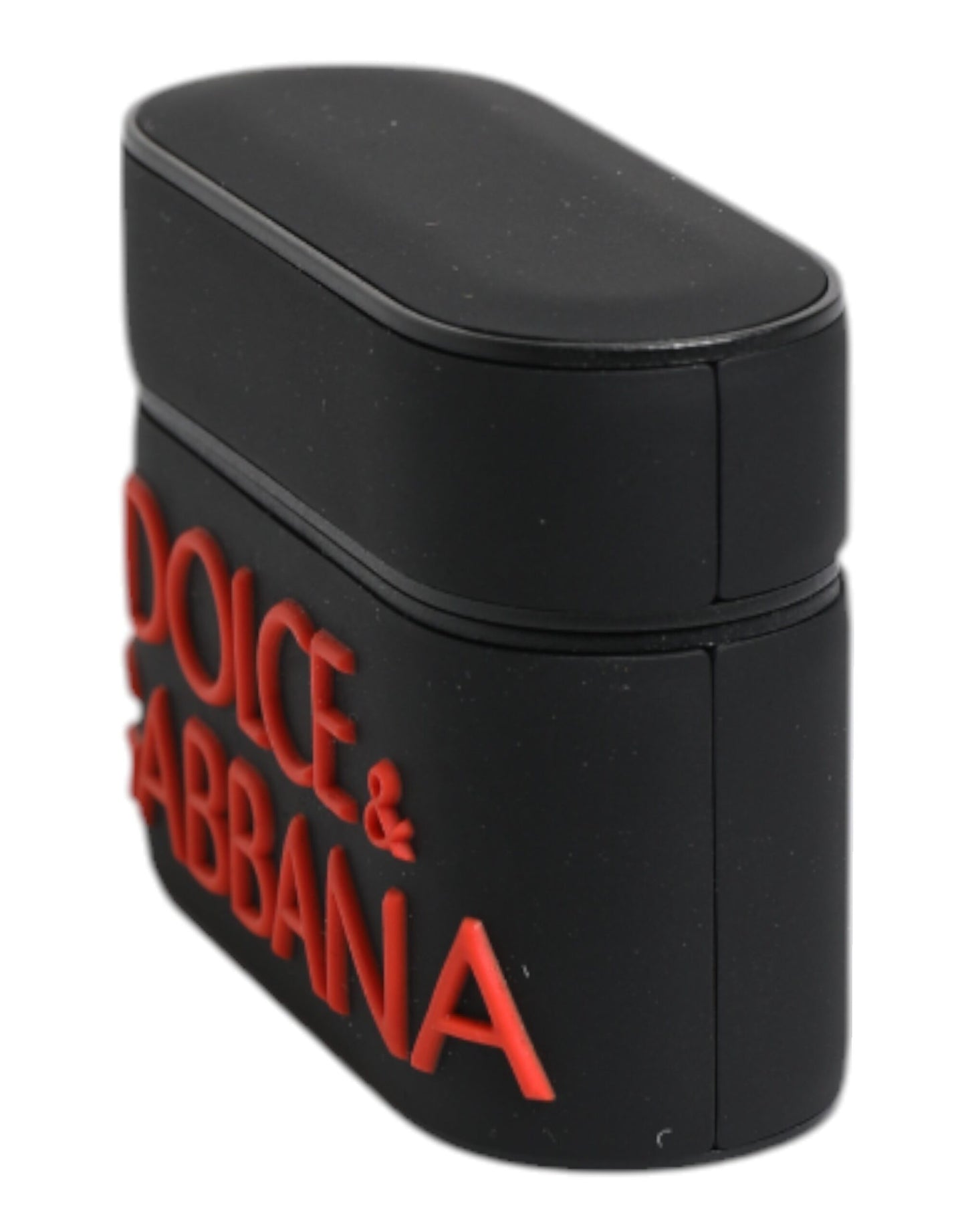 Dolce &amp; Gabbana – Airpods-Hülle aus Silikon mit geprägtem Logo in Schwarz und Orange