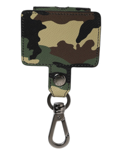 Dolce &amp; Gabbana – Airpods-Hülle aus mehrfarbigem Camouflage-Leder