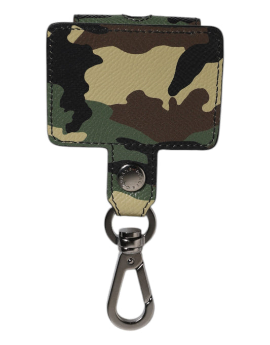 Dolce &amp; Gabbana – Airpods-Hülle aus mehrfarbigem Camouflage-Leder