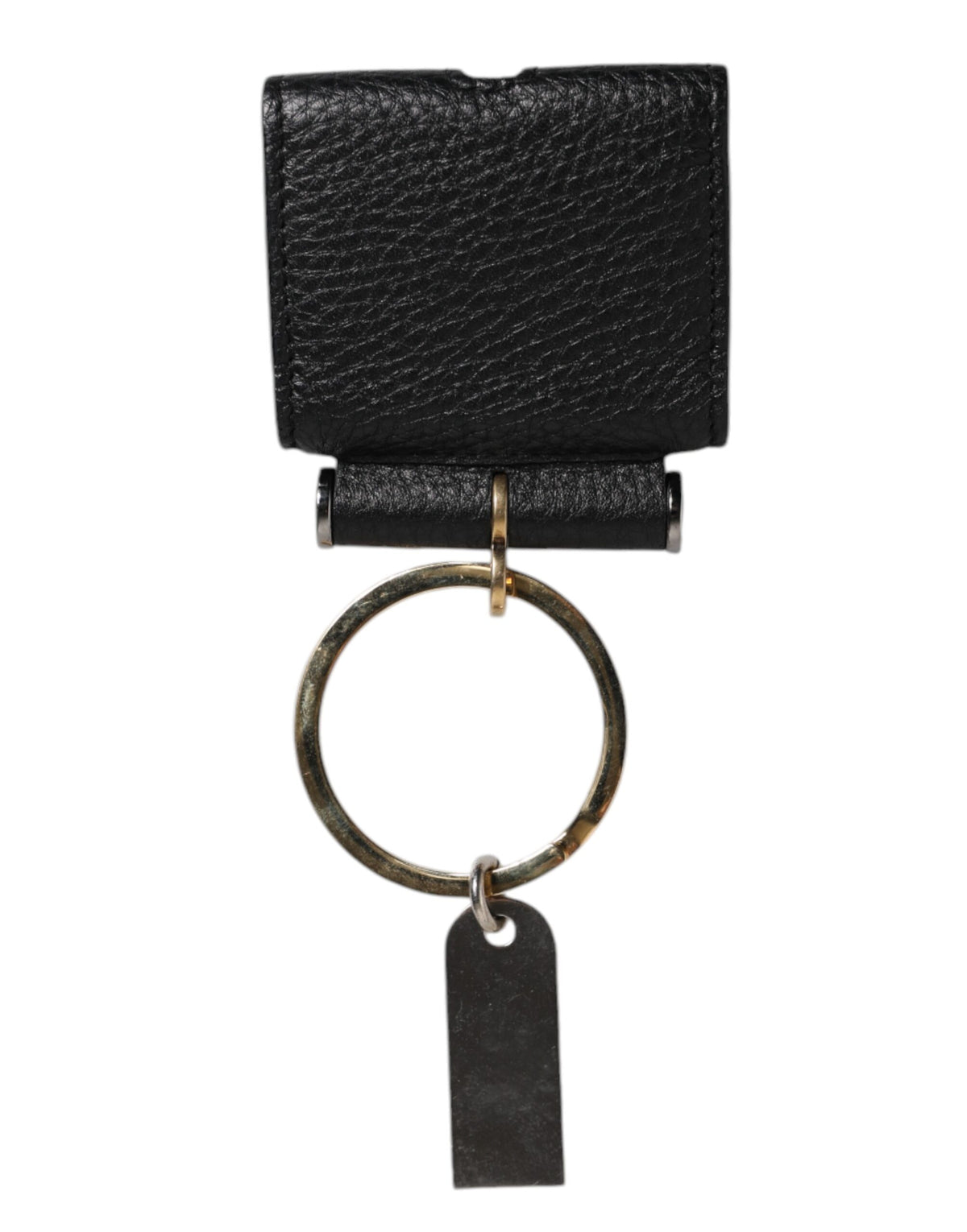 Dolce &amp; Gabbana – Airpods-Hülle mit schwarzem Lederarmband und goldenem Metall-Logo