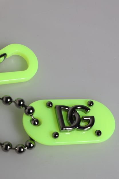 Dolce &amp; Gabbana Grüner federnder Schlüsselanhänger mit DG-Logo für Herren