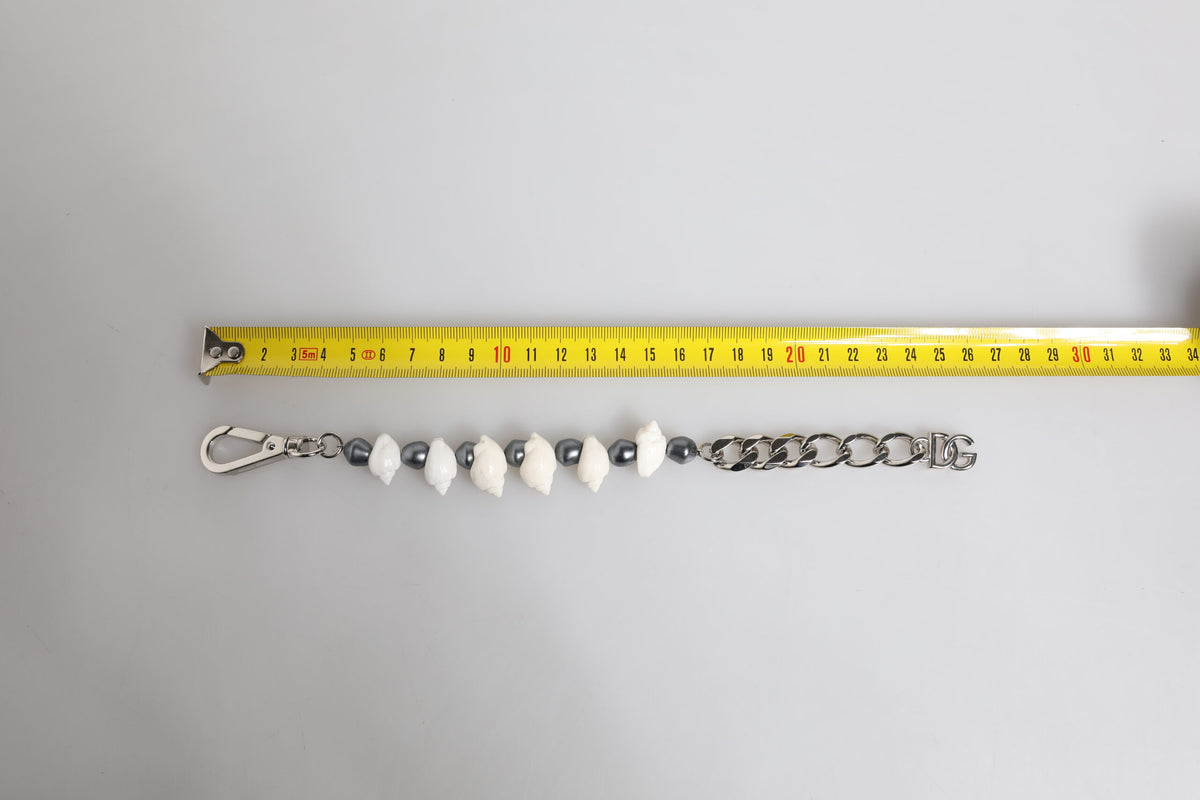 Dolce &amp; Gabbana – Armband mit Muschelanhänger und DG-Logo in Silbertönen aus Messing