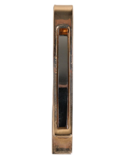 Dolce & Gabbana Gold Tone Brass Logo Branded Tie Clip Bar