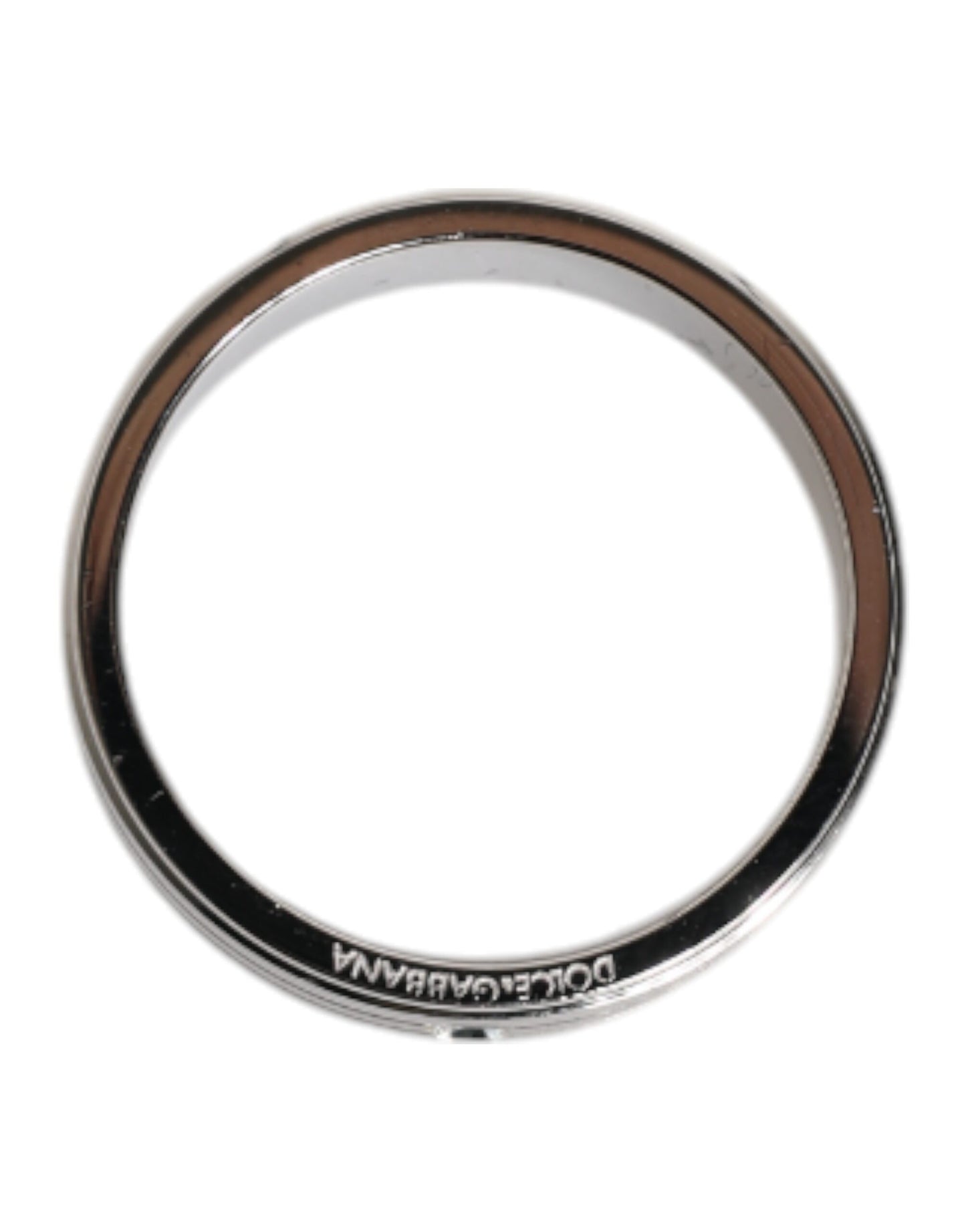 Dolce &amp; Gabbana – Silberfarbener Messingring mit DG-Logo und klarem Kristall