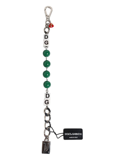Dolce &amp; Gabbana – Charm-Armband mit Würfel-Logo aus silberfarbenem Messing