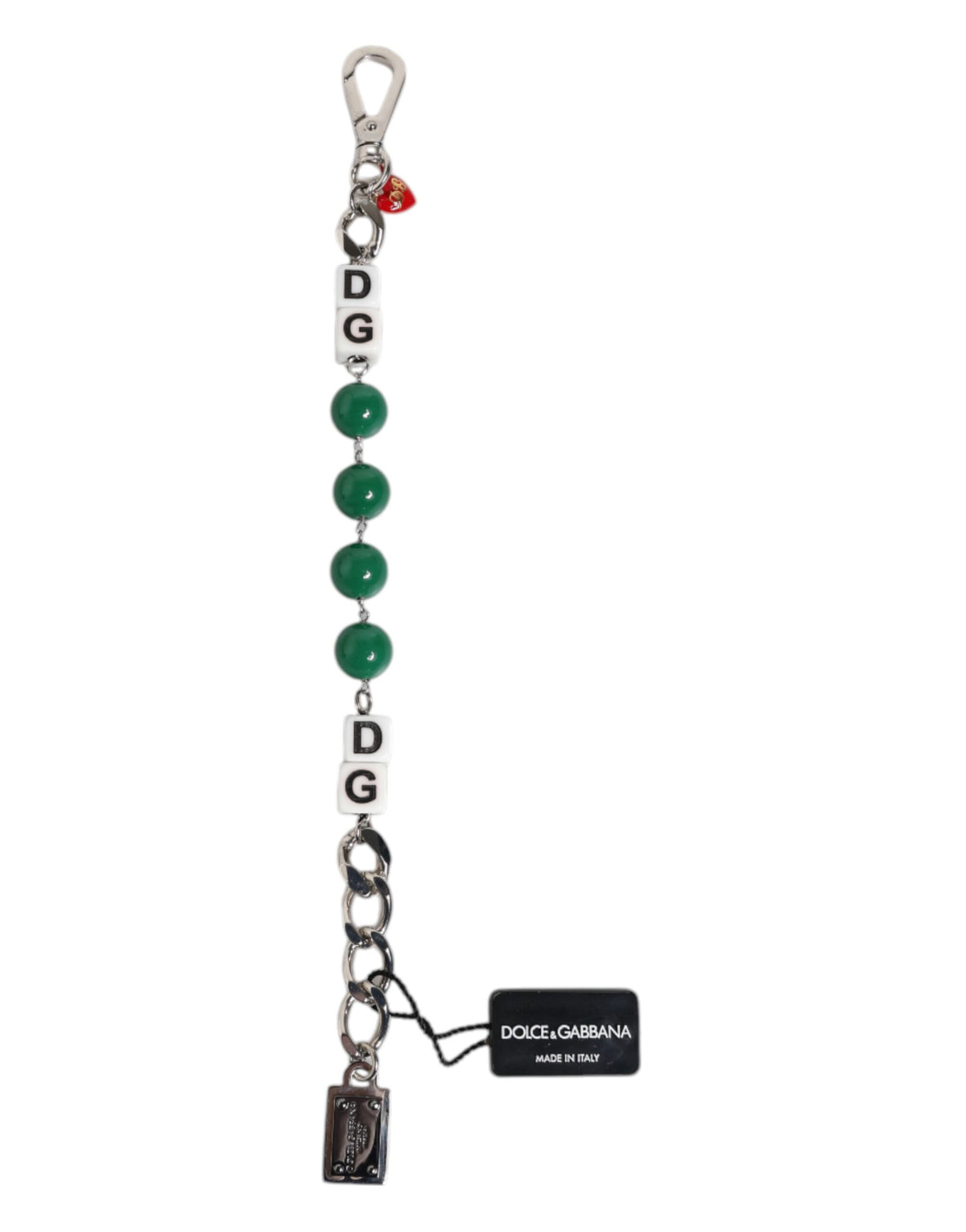 Dolce &amp; Gabbana – Charm-Armband mit Würfel-Logo aus silberfarbenem Messing