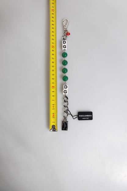 Dolce &amp; Gabbana – Charm-Armband mit Würfel-Logo aus silberfarbenem Messing