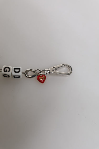 Dolce &amp; Gabbana – Charm-Armband mit Würfel-Logo aus silberfarbenem Messing