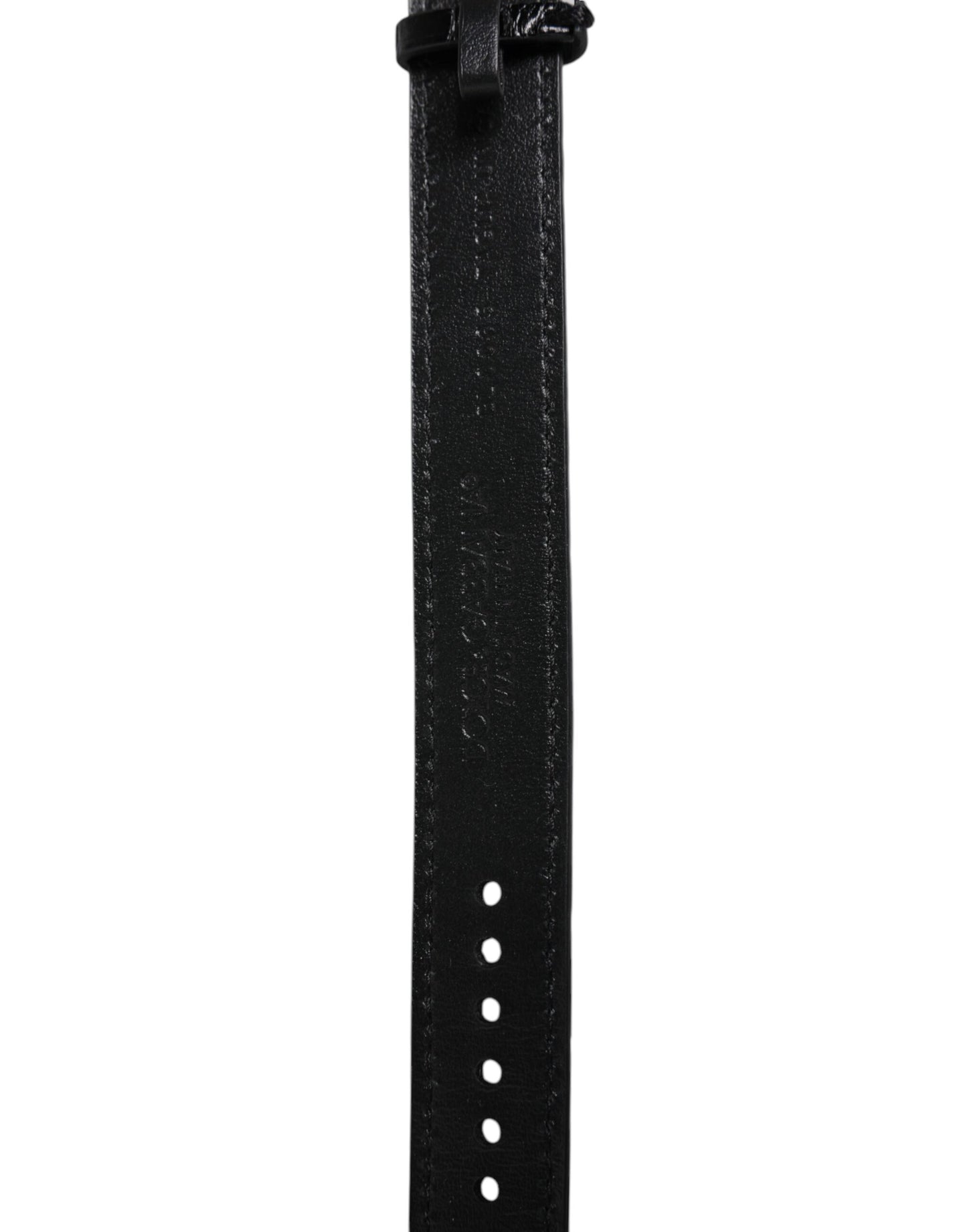 Dolce &amp; Gabbana Armband aus schwarzem exotischem Leder mit goldfarbener Metallschnalle