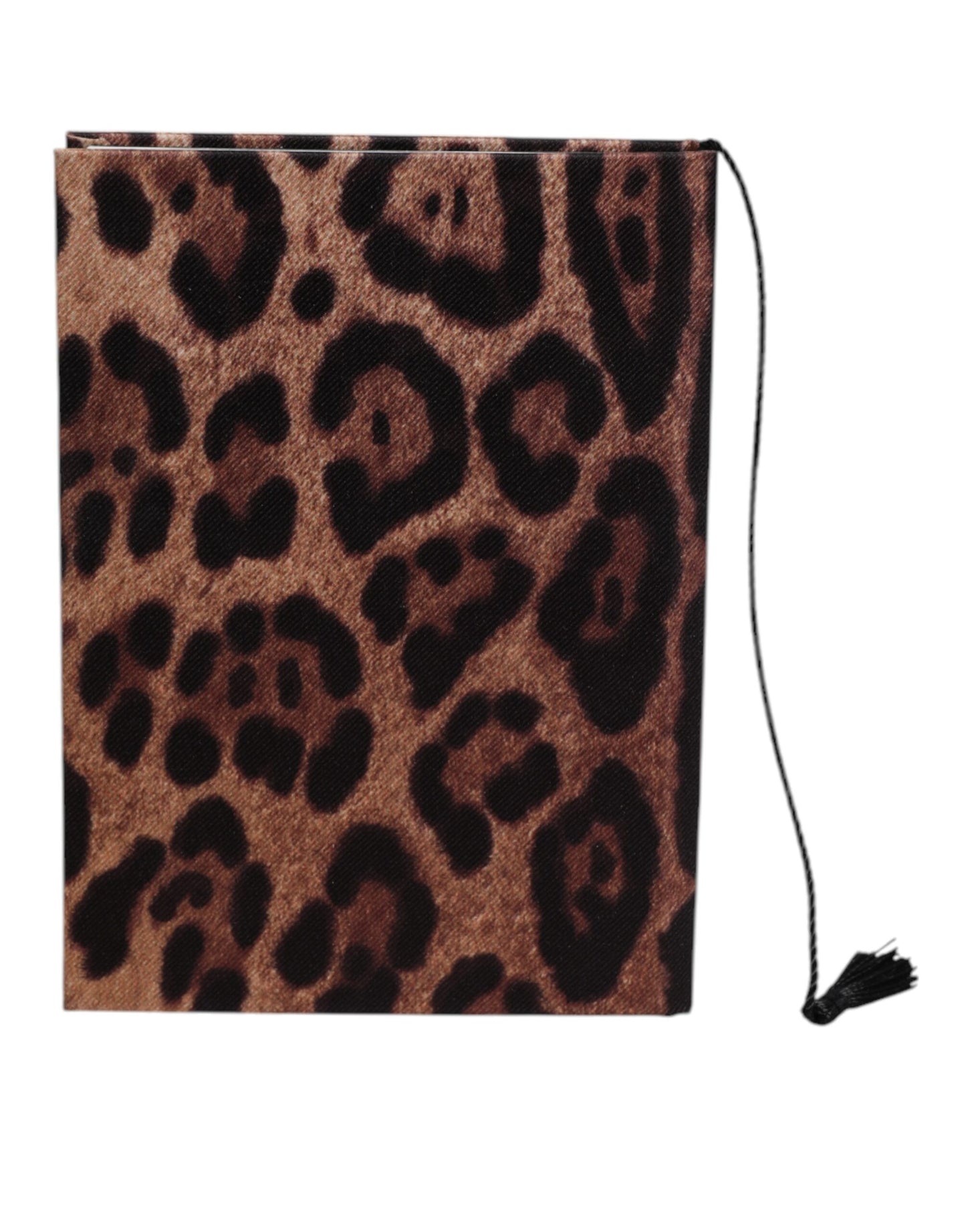 Dolce &amp; Gabbana Braun-Schwarzes Polyester-Notizbuch mit Leoparden-Logo-Print