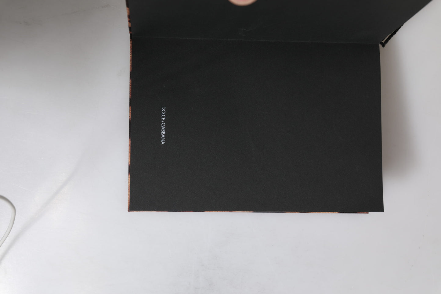 Dolce &amp; Gabbana Braun-Schwarzes Polyester-Notizbuch mit Leoparden-Logo-Print