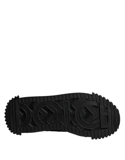 Dolce &amp; Gabbana – Schwarze, niedrige NS1-Sneaker mit Logo und Schnürung