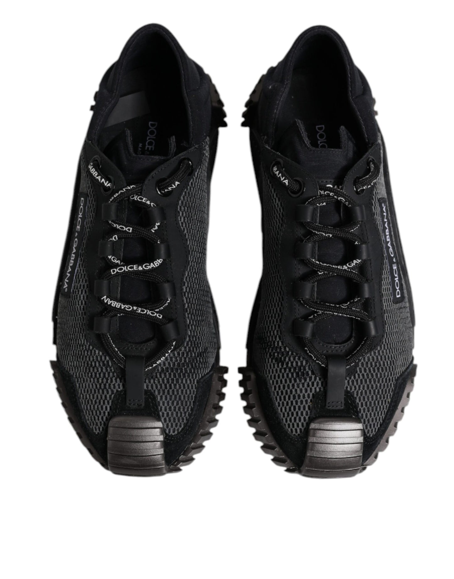 Dolce &amp; Gabbana Herren Sneakers mit Logo in Schwarz und Silber