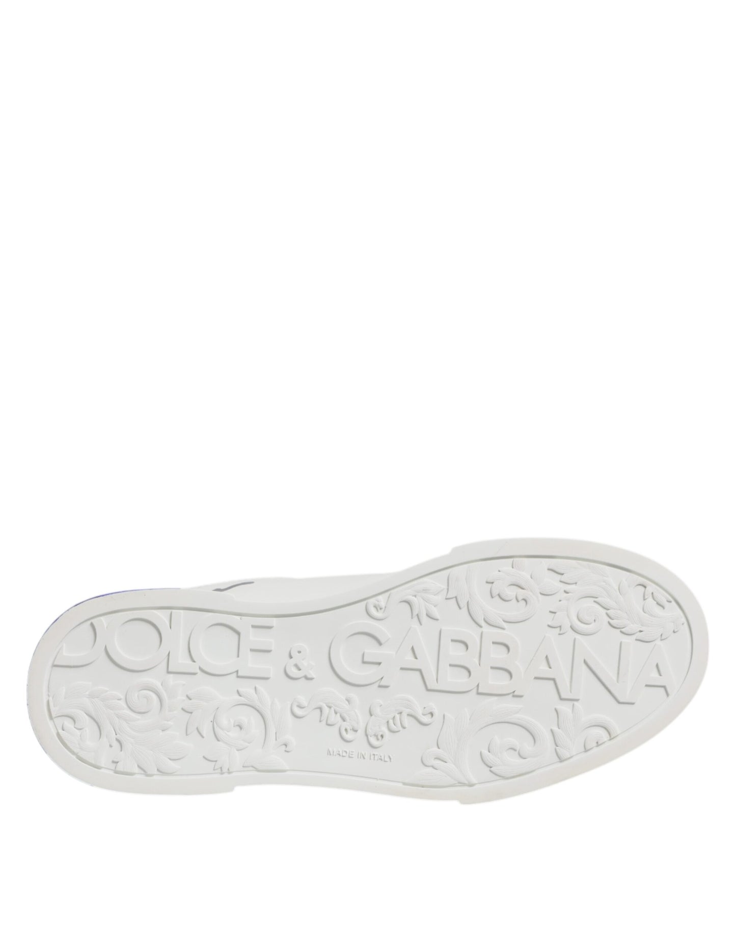 Dolce & Gabbana White Blue Crown Low Top Men Sneakers Shoes