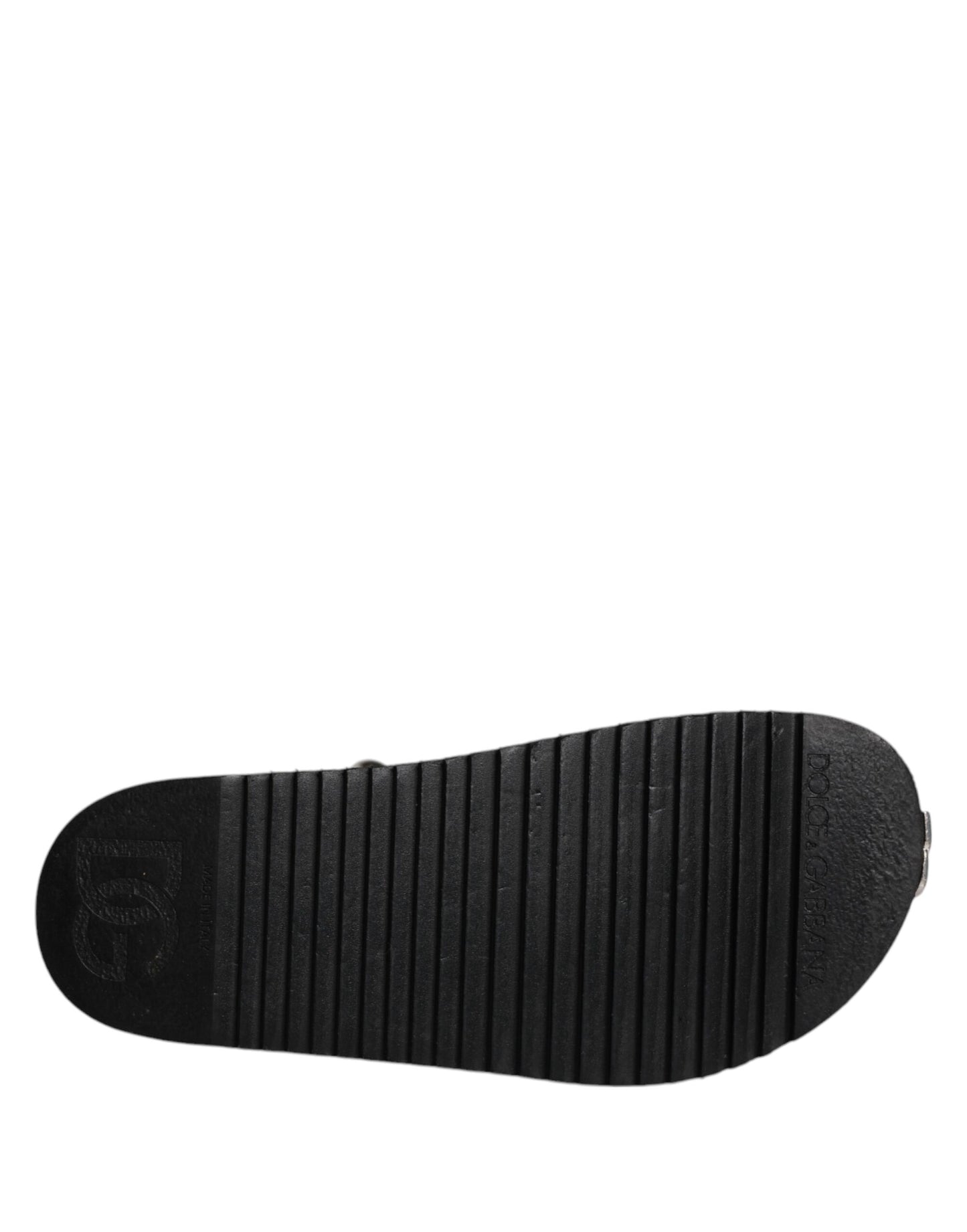 Dolce & Gabbana Black Crystal Embellish Strap Sandals Shoes