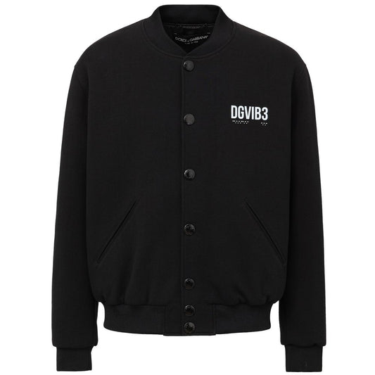 Dolce &amp; Gabbana Schwarze Bomberjacke aus Viskose