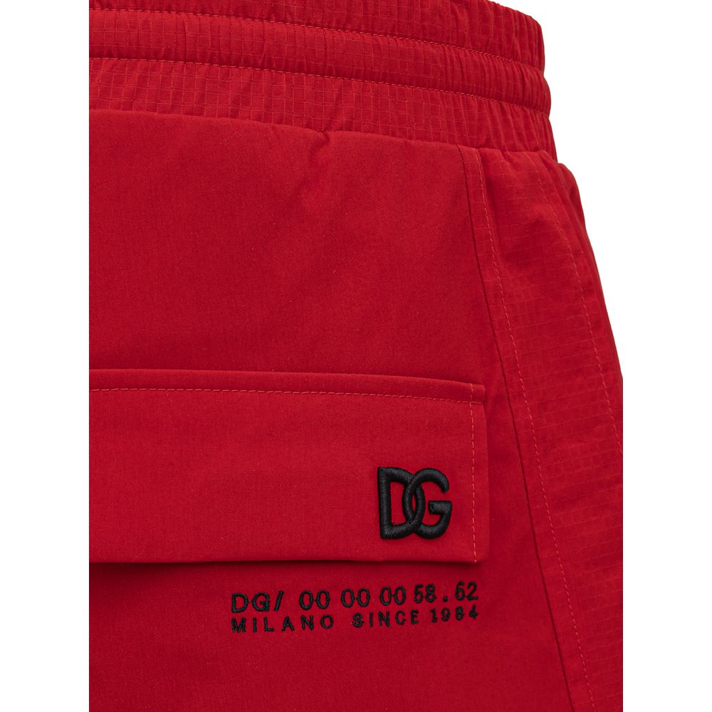 Dolce &amp; Gabbana rote Sport-Hose aus Polyamid