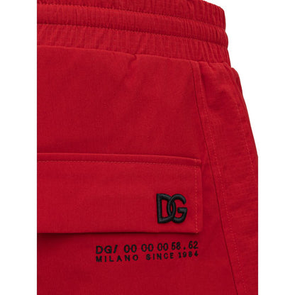 Dolce &amp; Gabbana rote Sport-Hose aus Polyamid