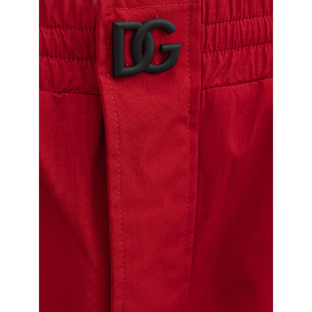 Dolce &amp; Gabbana rote Sport-Hose aus Polyamid