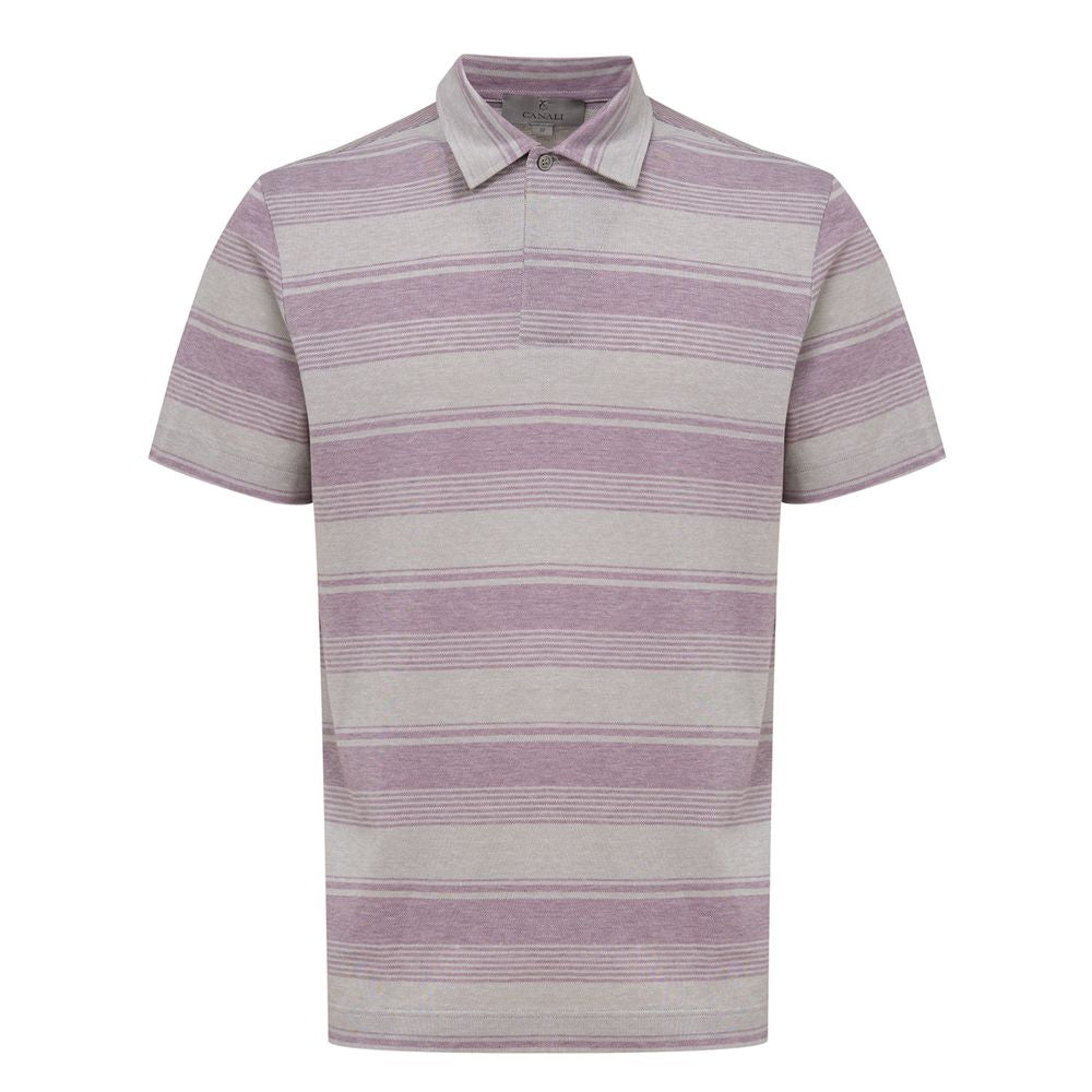 Poloshirt Canali aus grauer Baumwolle