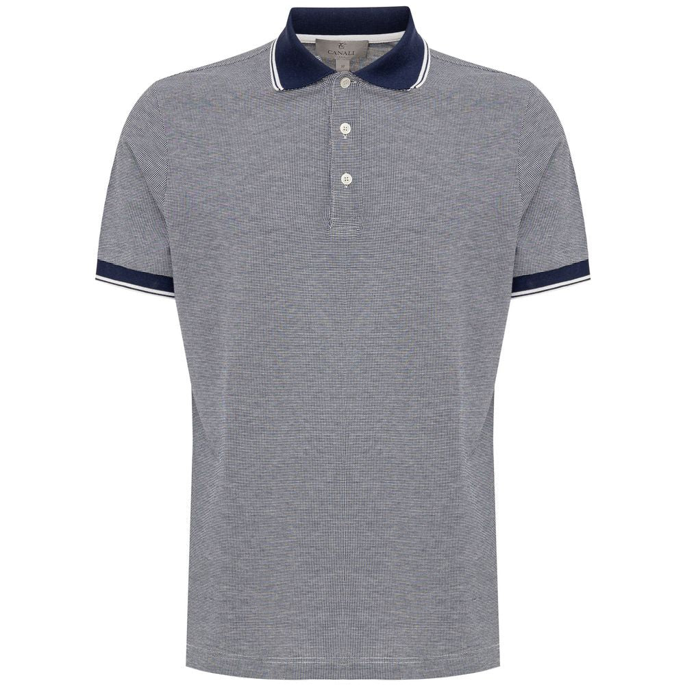 Blaues Poloshirt aus Baumwolle von Canali