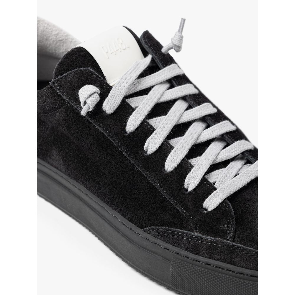 P448 Schwarze sportliche Sneaker aus Wildleder