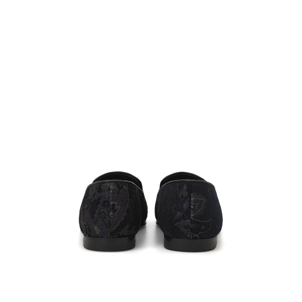 حذاء لوفر سهل الارتداء من الجلد باللون الأزرق من إيترو