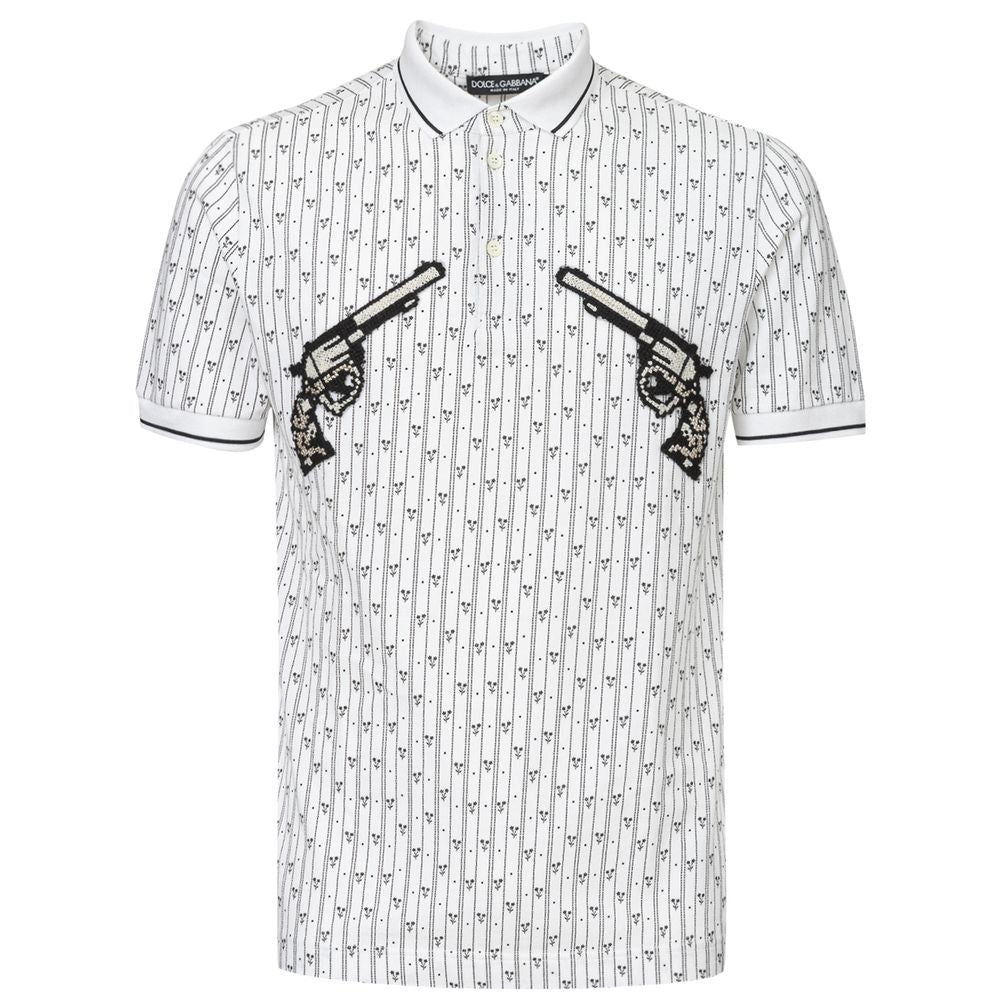 Dolce &amp; Gabbana Poloshirt aus weißer Baumwolle