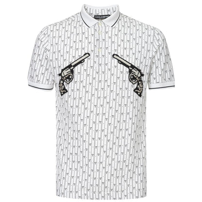 Dolce &amp; Gabbana Poloshirt aus weißer Baumwolle