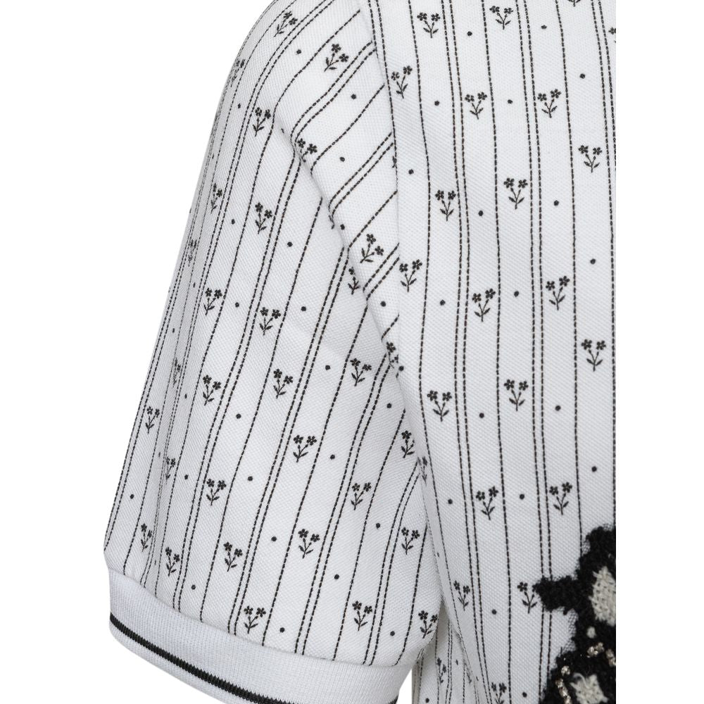 Dolce &amp; Gabbana Poloshirt aus weißer Baumwolle