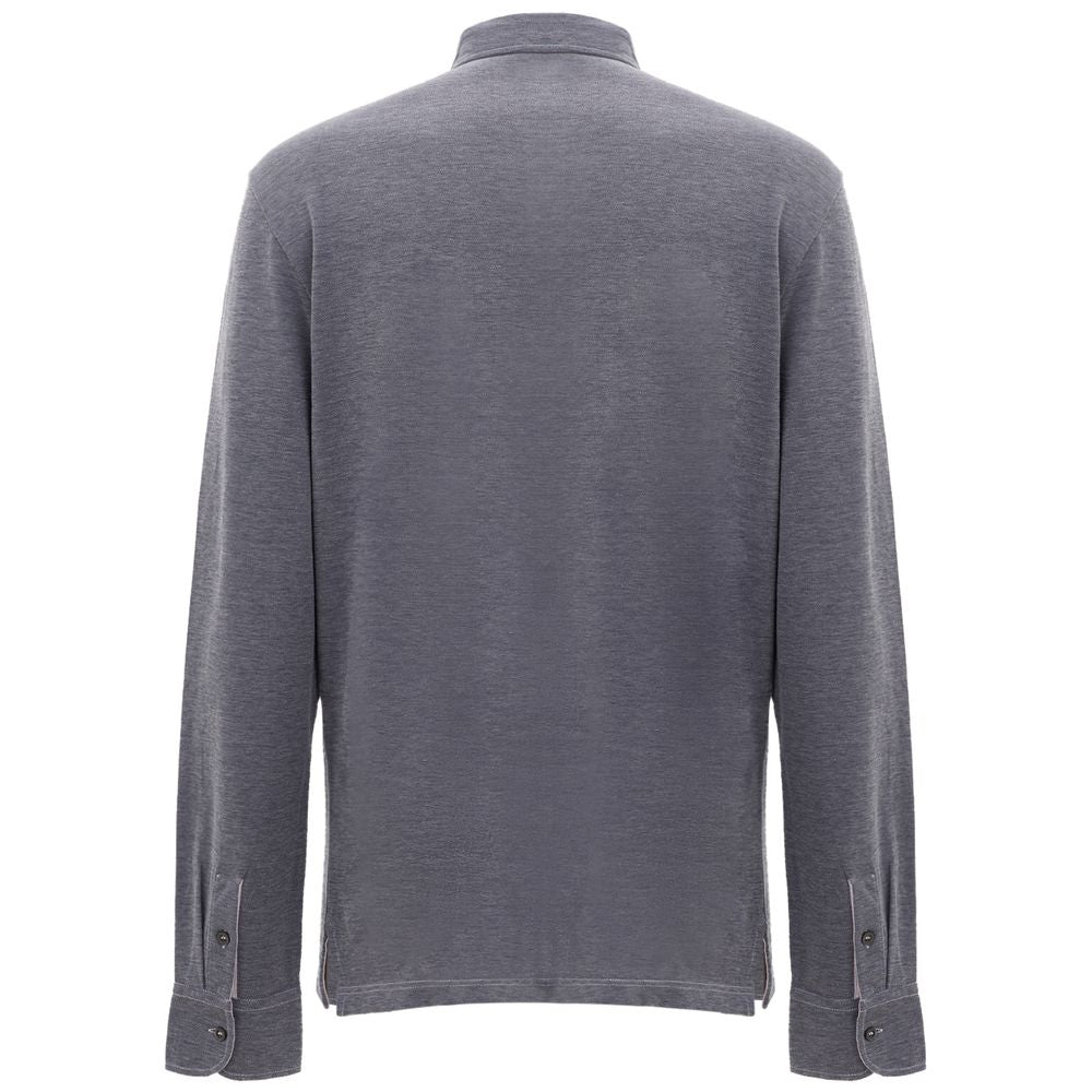 Corneliani Poloshirt aus blauer Baumwolle