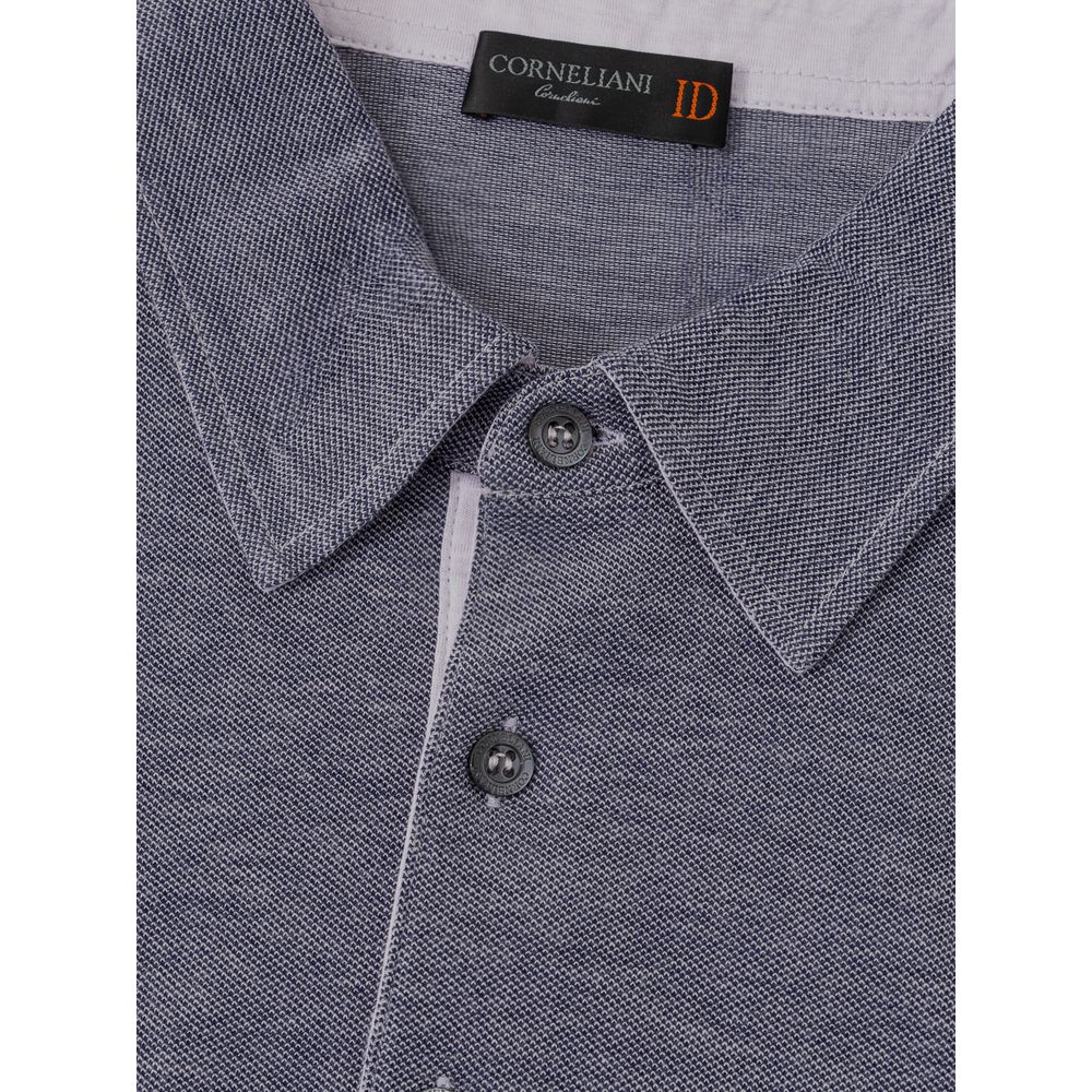 Corneliani Poloshirt aus blauer Baumwolle