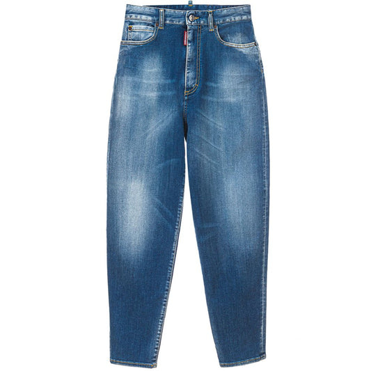 Dsquared² Blaue Baumwoll-Jeans mit hohem Bund