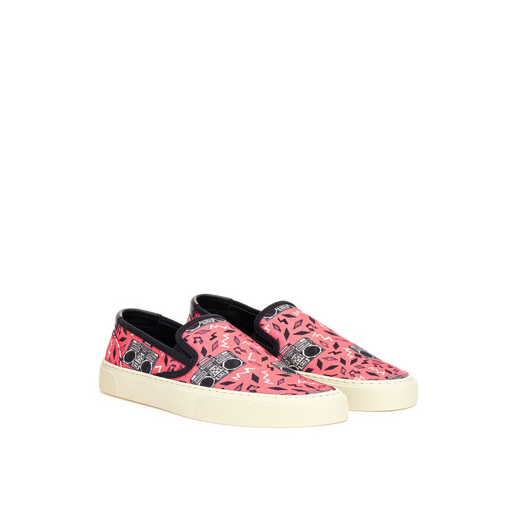 Saint Laurent Plateau-Sneakers aus rosa Baumwolle