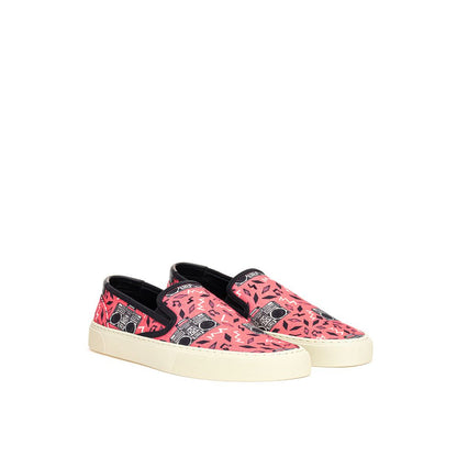 Saint Laurent Plateau-Sneakers aus rosa Baumwolle