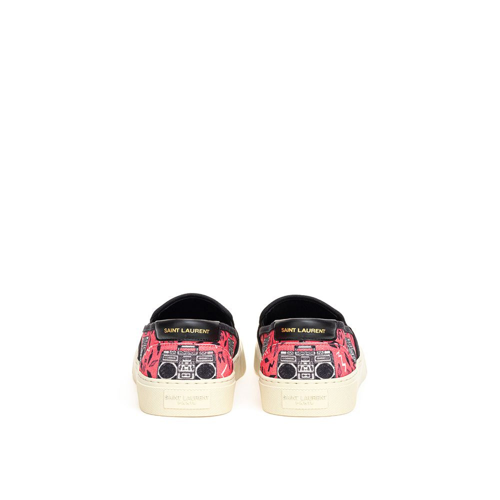Saint Laurent Plateau-Sneakers aus rosa Baumwolle