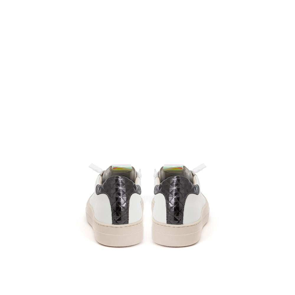 P448 Erweitern Sie Ihr Sneaker-Spiel mit komplett weißen italienischen Lederschuhen