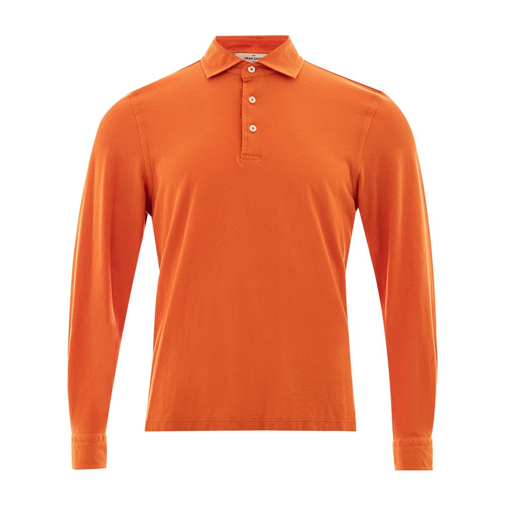 Gran Sasso Elegantes orangefarbenes Baumwollpolo für Herren
