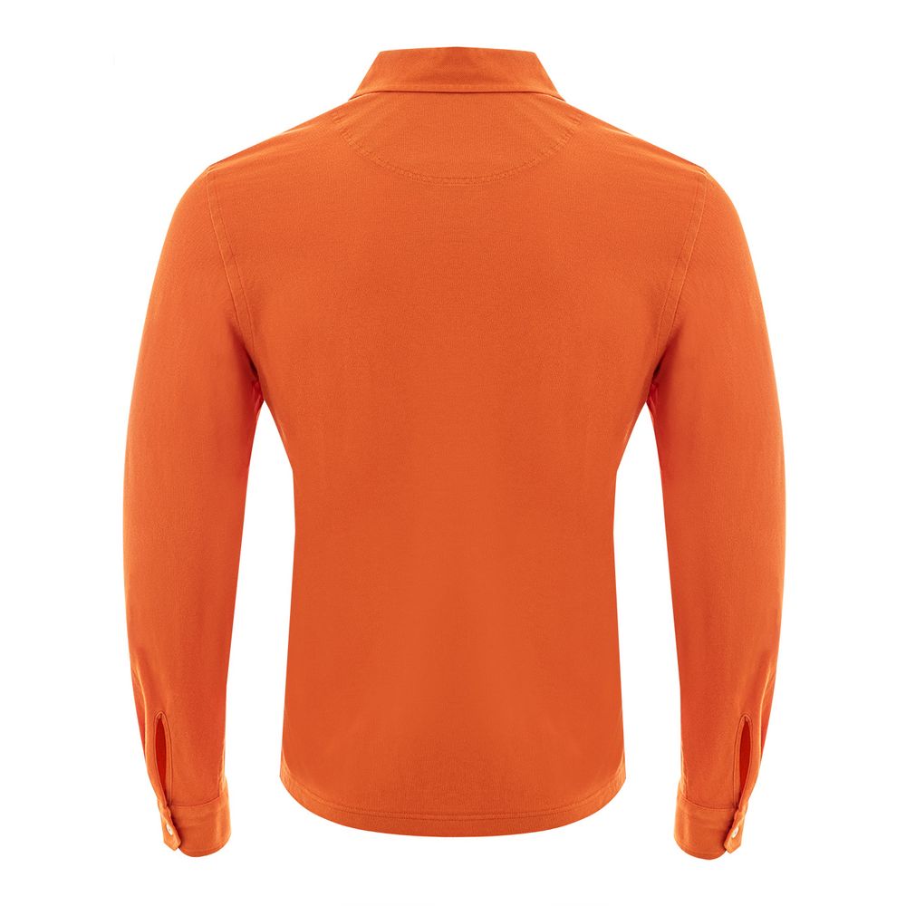 Gran Sasso Elegantes orangefarbenes Baumwollpolo für Herren
