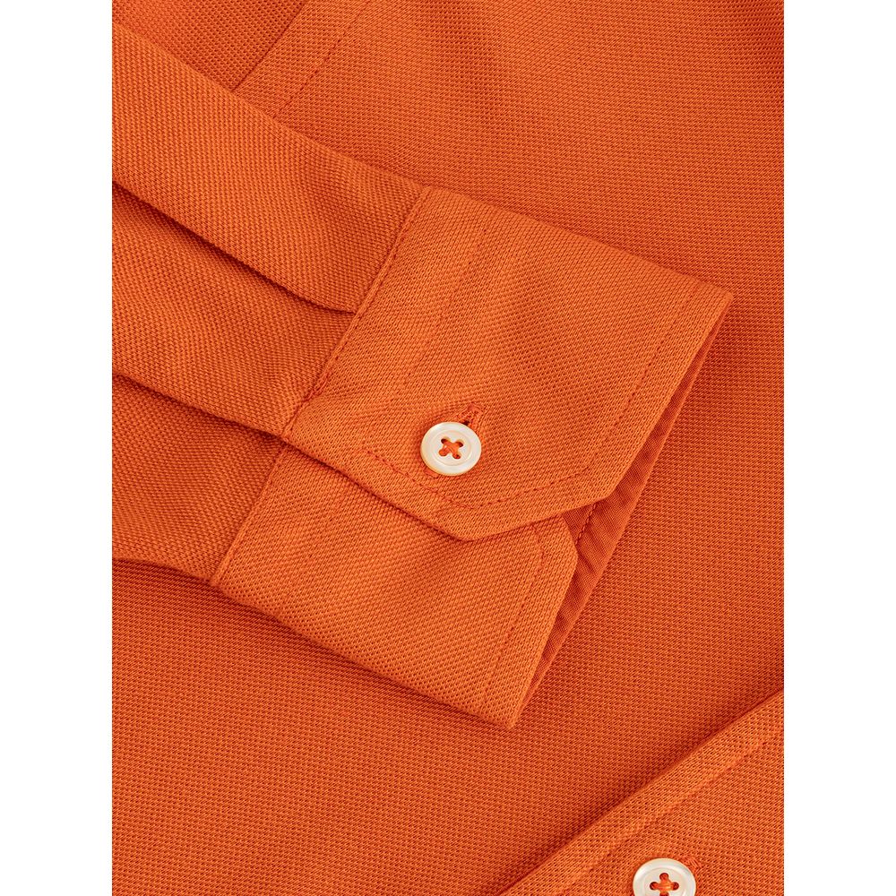Gran Sasso Elegantes orangefarbenes Baumwollpolo für Herren