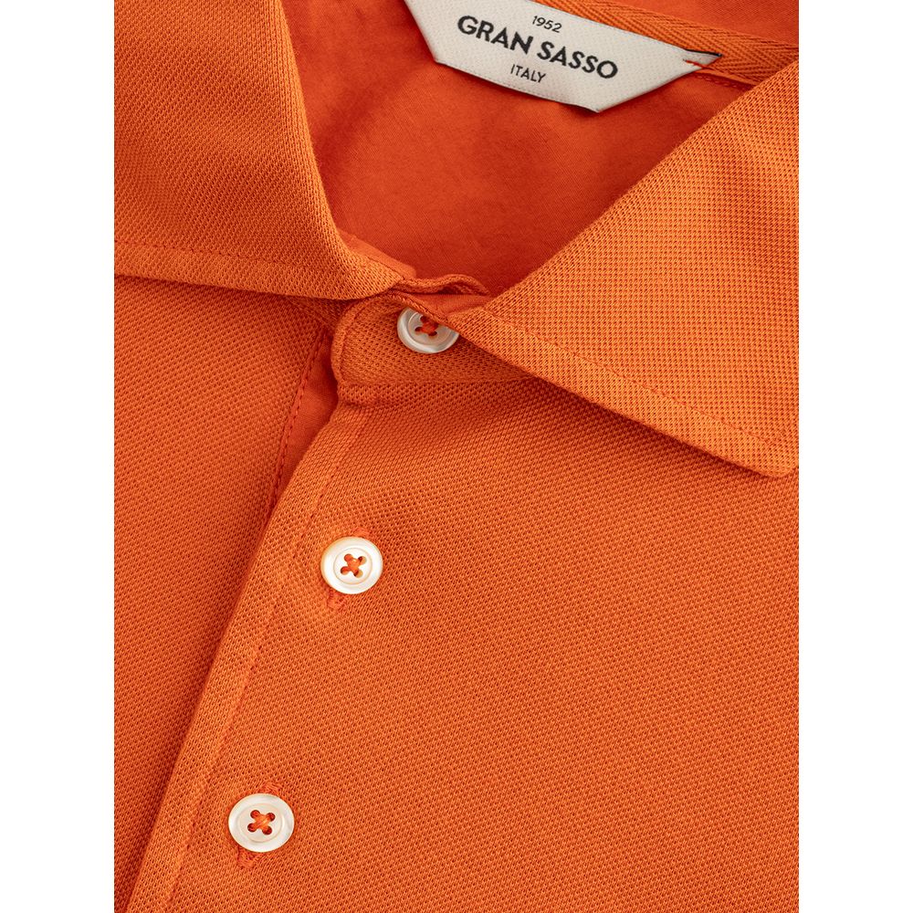 Gran Sasso Elegantes orangefarbenes Baumwollpolo für Herren