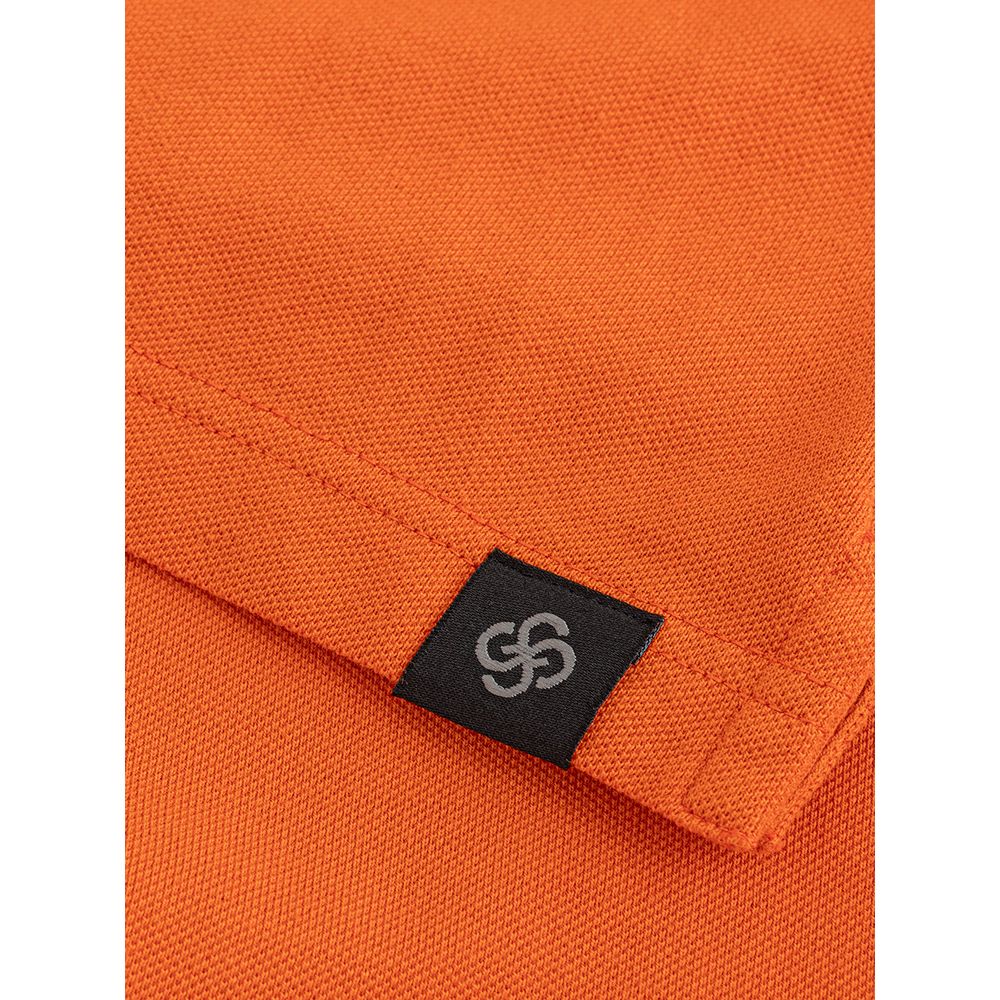 Gran Sasso Elegantes orangefarbenes Baumwollpolo für Herren