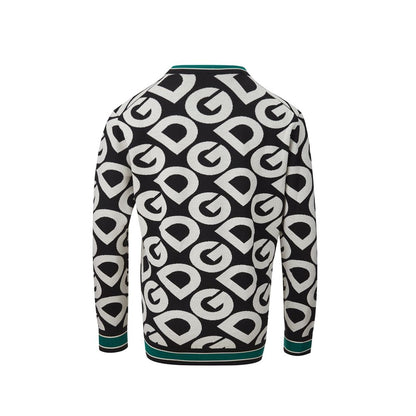 Dolce &amp; Gabbana Eleganter schwarzer Baumwollpullover für anspruchsvollen Stil