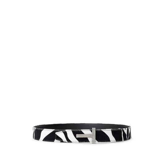Tom Ford Schwarz-Weiß-Ledergürtel